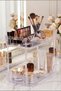Lady 2-Tier Acrylic Makeup Organizer with Jewelry Hanger - Multi-Purpose Organizer Countertop Cosmetic Jewelry Stand - 2