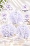 Banlif Ponpon Bath Loofah Purple 30 Gr, Soft Shower Sponge 3-Piece Advantage Set - 2