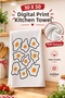 Eggs Cotton Kitchen Towel 35X50 cm Digital Printed Drying Cloth - 6