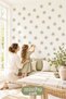 Olive Green Mini Flowers 49 Pieces Modern Wall Sticker Set Mnb-118 - 2