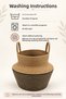 Wicker Jute Rope Decorative Basket with Tilos Handles, Blanket and Toy Collection Basket, Multi-Purpose Storage and Organizing Basket, Special Design, 40 cm Height, 35 cm Mouth Width, Living Room and Children's Room - 5
