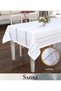 Sahra Model White 160X220 cm Polyester Openwork Linen Tablecloth Tablecloth Bezoss - 3