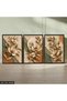 Textured Appearance Soft Color Flower 3 Piece Wooden Framed Painting Act - 2