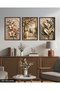 Textured Appearance Floral Landscape and Lily 3 Piece Wooden Framed Painting Act - 4