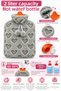 2 Liter Hot Water Bag with Plush Cover, Patterned, Soft Textured Thermofor 20X35 cm - 4