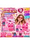 Girl's Beauty Set with Slippers 10 Piece Pink Accessory Set Toy Set with Bag and Clock