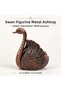 Luxury Alloy Metal Swan Figured Lid Decorative Ashtray Jewelry Storage Box Metal Trinket 15 X 13 Cm.