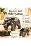 Luxury Alloy Metal Elephant Figured Decorative Ashtray with Lid and Jewelry Storage Box Metal Trinket Box 18 X 12 cm - 2