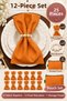 Mustard 12-Piece Fabric Napkin Set 45X45Cm |   25 Pieces with Pearl Ring and Bag |   Guest House and Dowry Tableware Presentation Napkin
