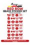 Red Bow and Ribbon Patterned Decorative Glass Sticker Set 20×35 cm - 2