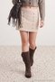 Stone Suede Napoleon Button Detailed Mini Skirt Twoaw27Et00180