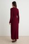 Bordo Astarsız Düz Triko Tesettür Elbise TCTAW26EB00009 - 2