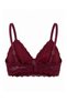 Burgundy Single Lace Wire Free Plain Unlined Bralette Bra Thmaw26Su00000 - 3