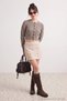 Stone Suede Napoleon Button Detailed Mini Skirt Twoaw27Et00180 - 3