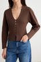 Brown Premium Yarn/Special Yarn Wide-Sleeved Knitwear Cardigan Twoaw27Hi00093 - 4