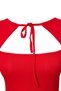 Kırmızı Fitted/Vücuda Oturan Anahtar Deliği Yaka Viskon Ribana Örme Bluz TWOAW27BZ00210 - 2
