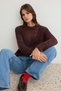 Wardrobe Essentials Brown Moher Blended Wide Fit Slim Knitwear Sweater Twoaw27Kz00032 - 3