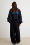 Black Folded Waist Barrel Pattern Knitted Sweatpants Twoaw27Ea00044 - 2