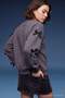 Antrasit Fiyonk Detaylı Oversize/Geniş Kalıp Kalın İçi Polarlı Örme Sweatshirt TWOAW25SW00249 - 4