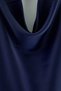 Navy Blue Plain Degaje Collar Sleeveless Woven Satin Party Bottom - Top Set Tpraw26Au00005 - 2
