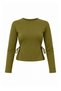 Haki Bisiklet Yaka Bağlama Detaylı Regular Kalıp Örme T-Shirt TWOAW27TS00142 - 4
