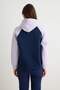Navy Blue Lilac Raglan Sleeve Thick Fleece Lined Oversize Hooded Knitted Sweatshirt Twoaw27Sw00268 - 2