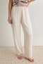 Ecru Zebra Patterned Lace Detailed Viscose Woven Pajama Set Thmaw27Pt00130 - 4
