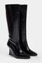 Black 8.5 cm Pointed Toe Women's Wedge Heeled Boots Takaw27Cz00027