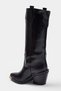Black Galvanized 8 cm Block Heeled Western Women's Boots Takaw27Cz00021 - 4