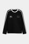 Black Oversize/Wide Cut Printed Stripe Detailed Sweatshirt Tmnaw27Sw00045