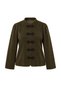 Green Ornate Closure Velvet Plus Size Jacket Tbbaw27Ag00064