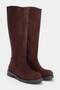 Dark Brown Zippered Short Women's 4 cm Flat Heeled Boots Takaw25Cz00000