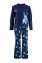 Navy Blue Printed Single Jersey Knitted Pajama Set Thmaw27Pt00183