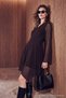 Brown Asymmetric Form Short / Mini Chiffon Woven Dress Twoaw27El00263