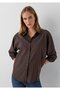 Striped Brown Shirt Oversize / Wide Cut 1220417-90777 - 2