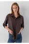 Striped Brown Shirt Oversize / Wide Cut 1220417-90777