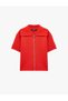 Regular Fit Zippered Turn-Down Collar Short Sleeve Knit Cardigan - 6