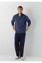 Tencel ™ ) Lyocell Navy Blue Jogger Pants 0010622-70489 - 2