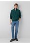 Green Basic Sweatshirt with Half Zipper 0S20027-85173 - 2