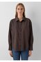 Striped Brown Shirt Oversize / Wide Cut 1220417-90777 - 3