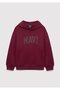 Logo Printed Hooded Claret Red Sweatshirt 6S10143-70394 - 2