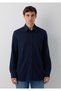 Navy Blue Knitted Shirt Regular Fit / Normal Cut 0212114-80872 - 3