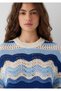 Navy Blue Jacquard Sweater Regular Fit / Normal Cut 1710974-91041 - 7