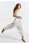 Linen Blend Ecru Trousers 1011206-70057 - 2