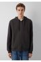 Hooded Zippered Brown Basic Sweatshirt 0S10423-70219 - 3