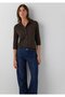 Tencel ™ ) Lyocell Blended Brown Knitted Shirt Semi Slim Fit / Semi Narrow Cut 1614363-90707 - 2