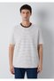 Striped White T-Shirt Loose Fit / Relaxed Comfortable Cut 0613544-90892 - 3