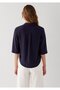 Navy Blue Blouse with Stitching Detail 1211611-91598 - 5