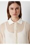 Transparent Beige Shirt with Hole Detail Loose Fit / Relaxed Fit 1614246-70072 - 6