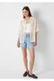 Transparent Beige Shirt with Hole Detail Loose Fit / Relaxed Fit 1614246-70072